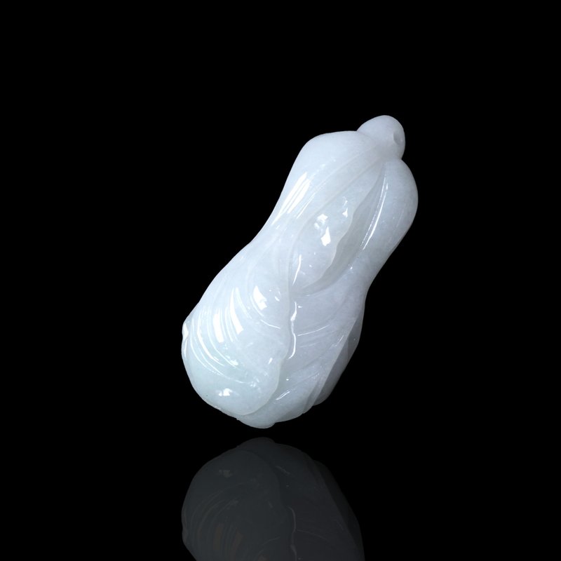 【广纳白财】白翡翡翠白菜 | 裸石 | 天然缅甸玉翡翠A货 | 送礼 - 项链 - 玉石 白色