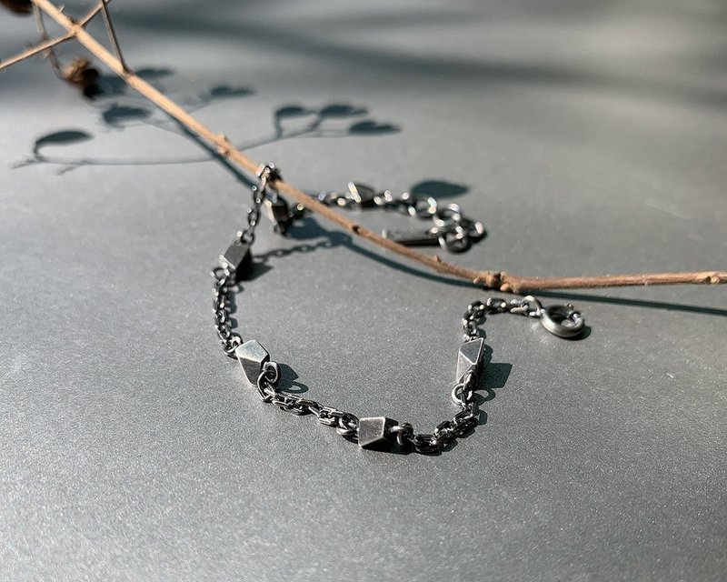 手工纯银手链-9  925银 手工银手链 /Ag No. 065 - 手链/手环 - 纯银 灰色