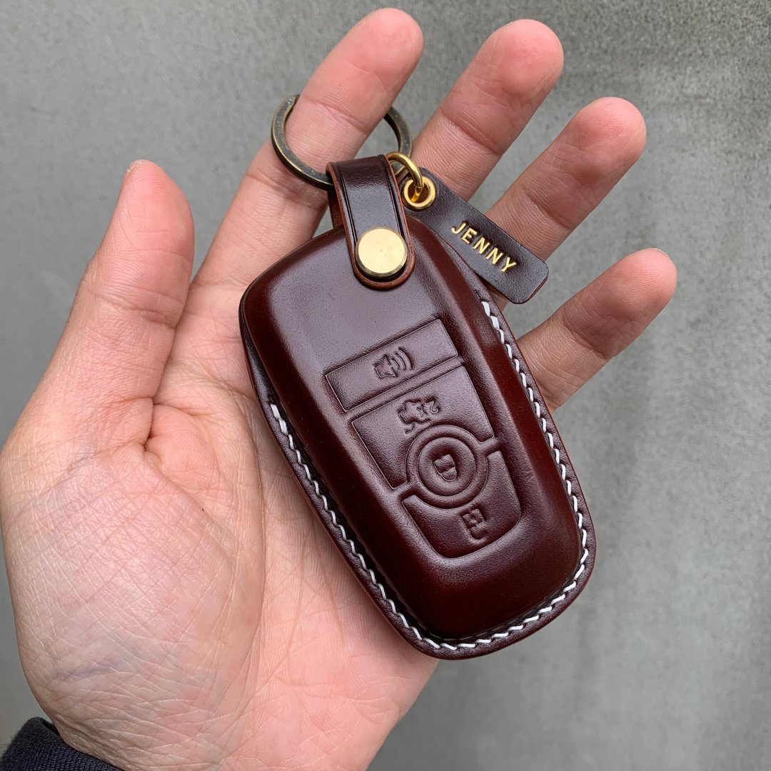 Ford 马臀皮革钥匙套 Focus Kuga Wagon Ranger Tourneo Connect - 钥匙链/钥匙包 - 真皮 绿色