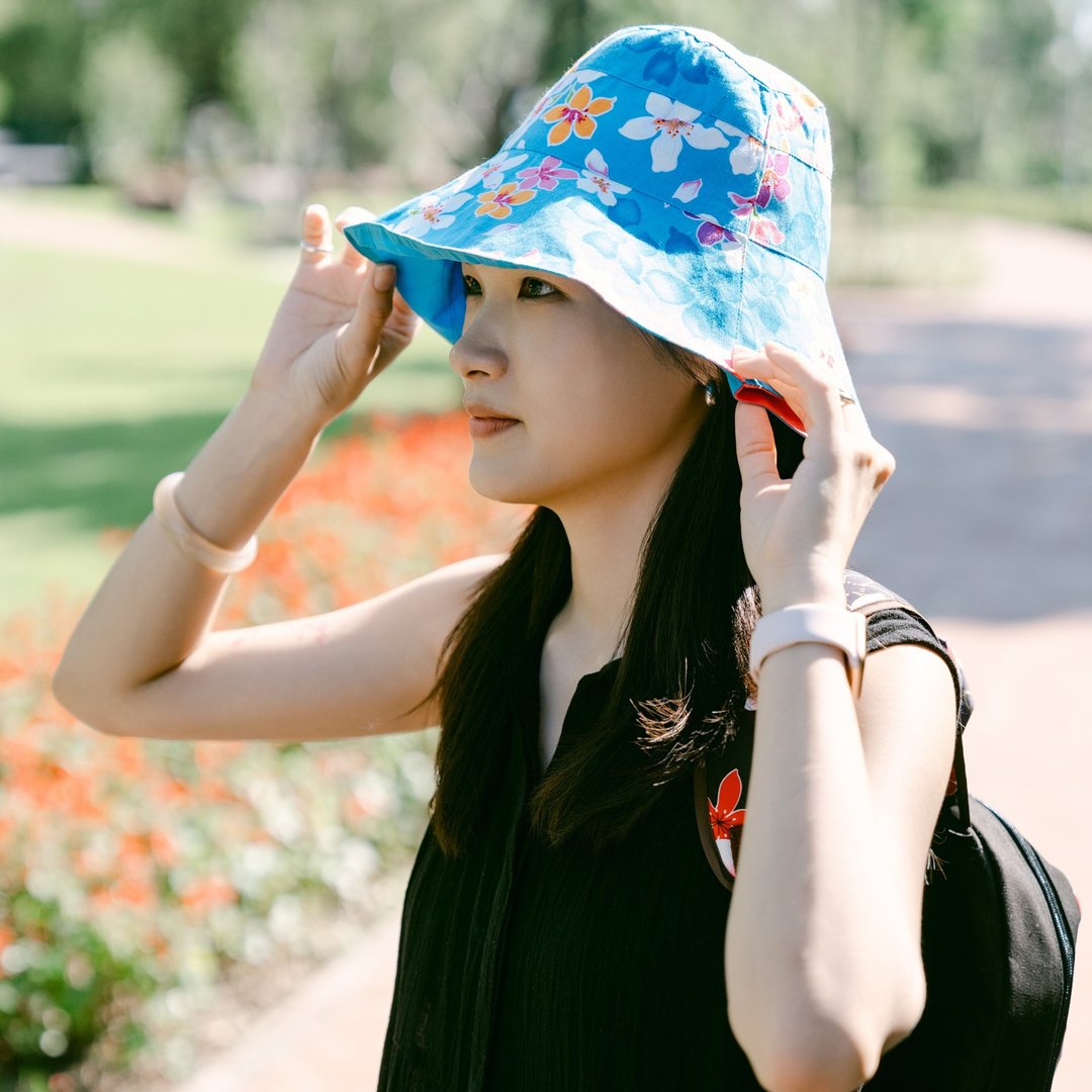 花布百变渔夫帽 - 帽子 - 其他材质 