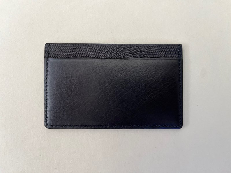 [Handmade in Japan] Genuine Leather Card Case (Black) Pass Case Pass Case Card Holder - 名片夹/名片盒 - 真皮 黑色