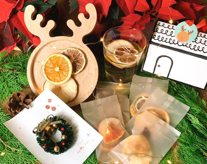 午后小食光│交换礼物 小屋子麋鹿礼物袋-水果水组 - 零食/点心 - 新鲜食材 