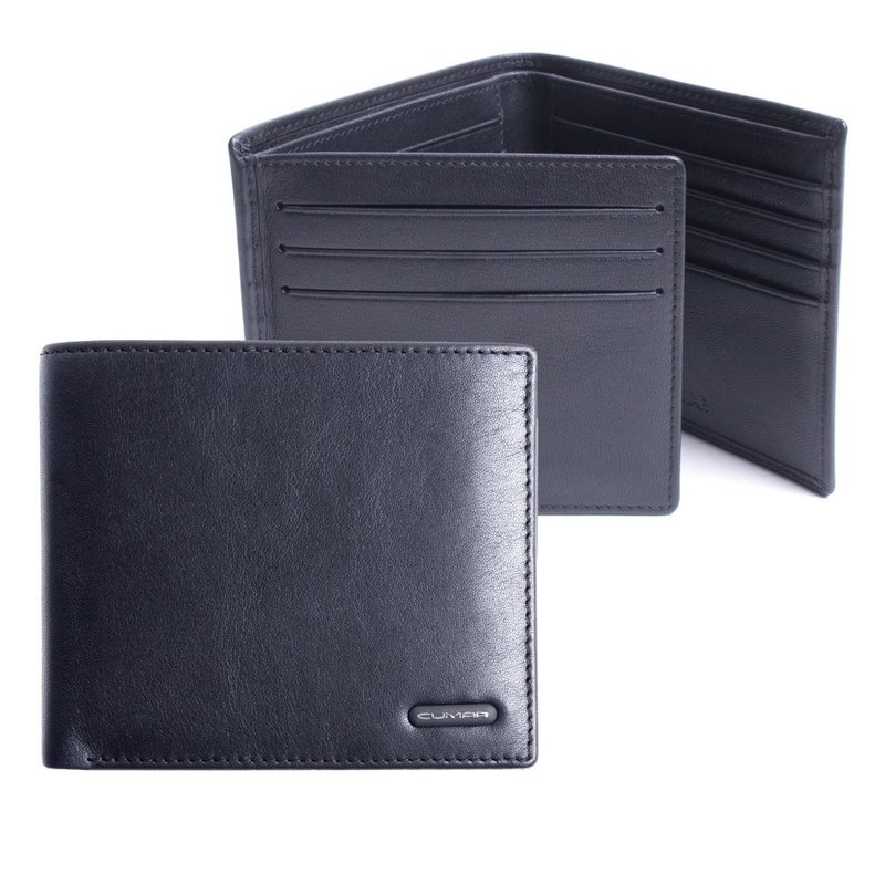 CUMAR 真皮/皮夹 COTTON SOFT 合页 短夹 - 皮夹/钱包 - 真皮 黑色