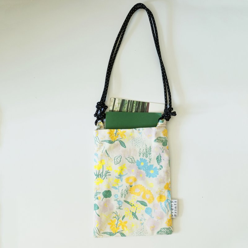 小斜肩袋/香港野花/白 - 侧背包/斜挎包 - 棉．麻 