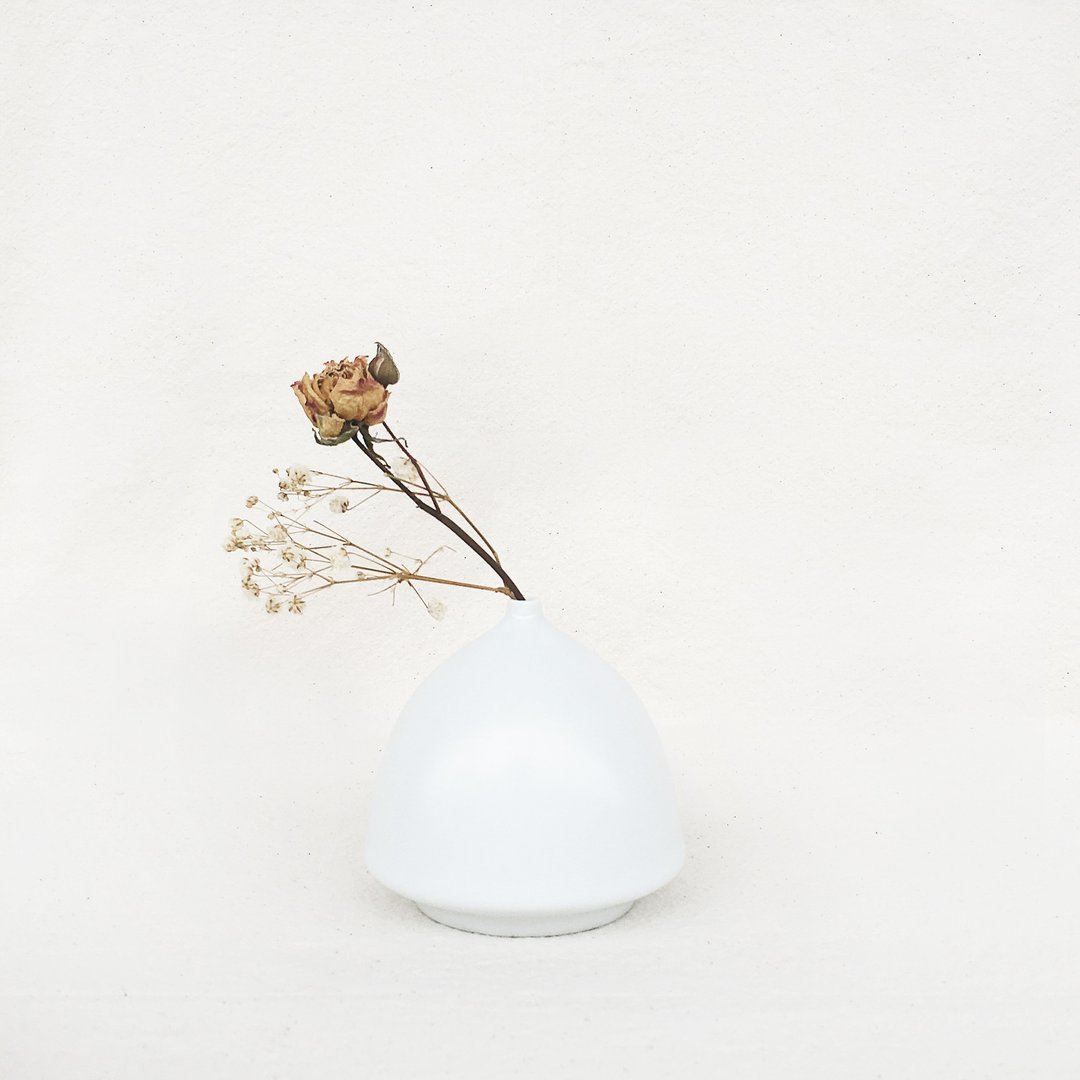 简约北欧风花器－Half Cylinder白色 - 植栽/盆栽 - 瓷 白色