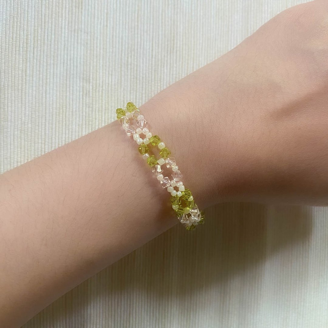 Crystal Duo Beaded Bracelet - 手链/手环 - 水晶 粉红色