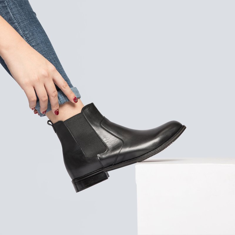 |  靴系列  | 雀尔喜靴 _ 黑 - 女款短靴 - 真皮 黑色