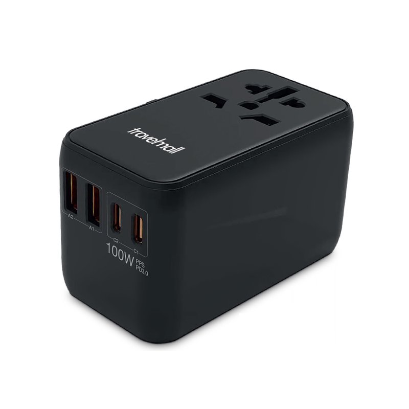 瑞士Travelmall 100W GaN PD全球高效能4个USB接口旅行转换插座 - 数码小物 - 塑料 黑色