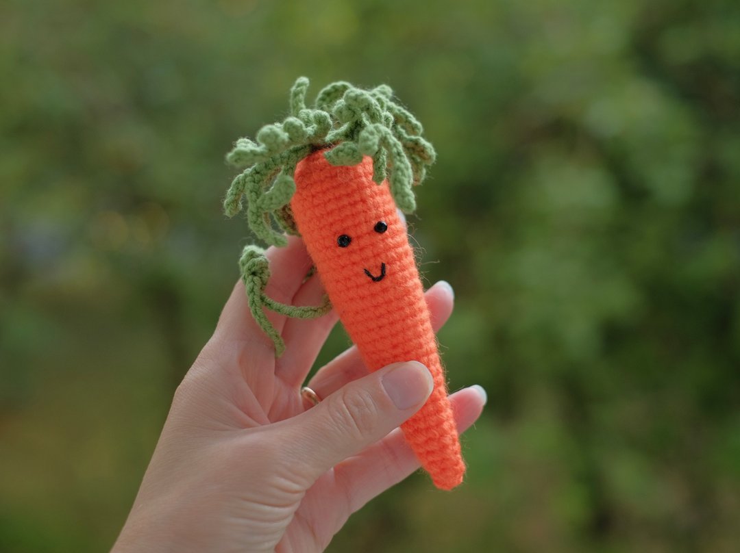Carrot / Stuffed toy / Kitchen decor - 玩偶/公仔 - 绣线 橘色
