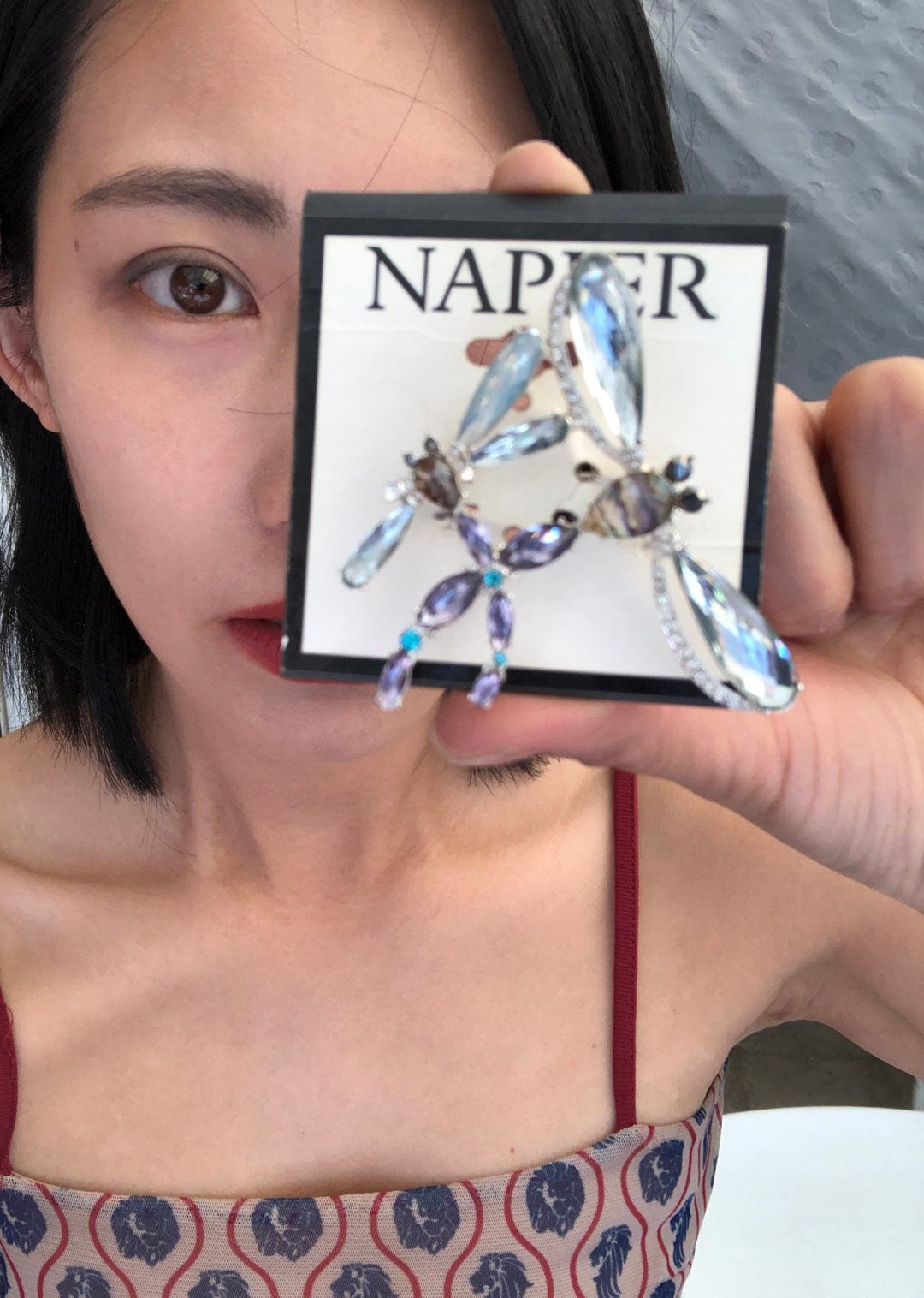 Napier 中古蜻蜓胸针 - 胸针 - 其他金属 透明