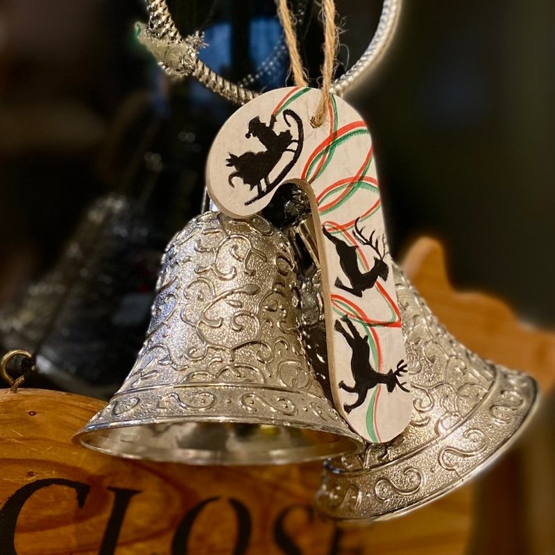 圣诞吊饰彩绘材料包 - 拐杖糖 - 插画/绘画/写字 - 木头 咖啡色