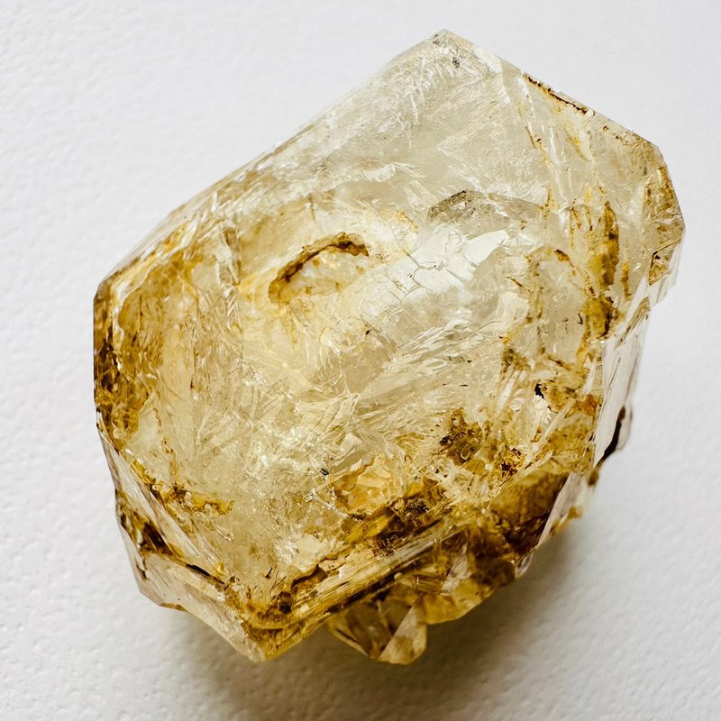 巴基斯坦黄泥骸骨水晶18彩虹 开窗彩虹骨干水晶 原石原矿 - 摆饰 - 其他材质 黄色