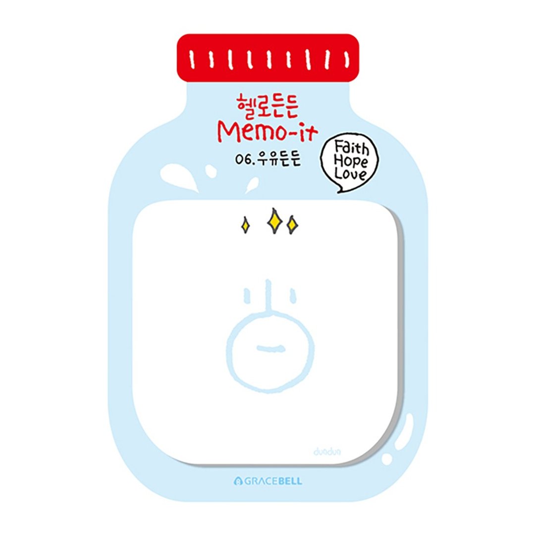 Hello DunDun 啰 登登系列 插画造型便利贴 06.牛奶 - 便条纸/标签贴 - 纸 