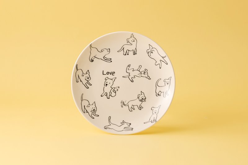 【Mao.s乐陶陶 x 李瑾伦 无尾香蕉动物学校】爱狗餐盘礼盒组 - 盘子/餐盘/盘架 - 陶 多色
