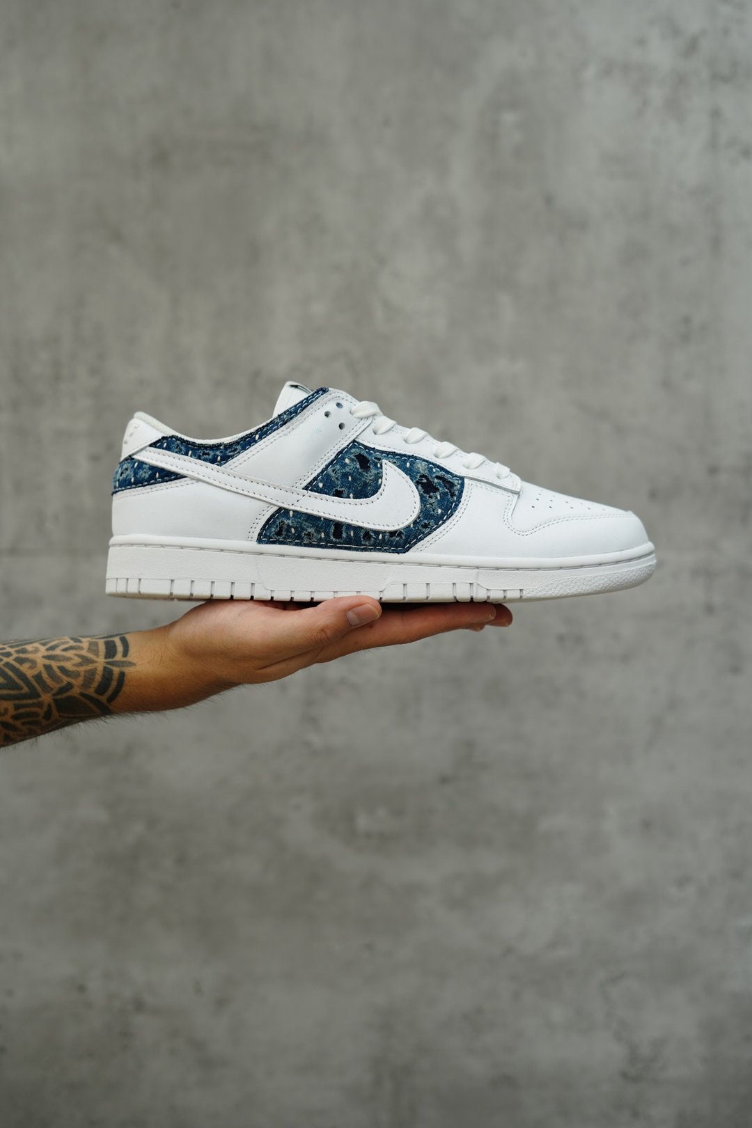 手造定制蓝染做烂 Nike Boro Dunk Low - 男款休闲鞋 - 真皮 