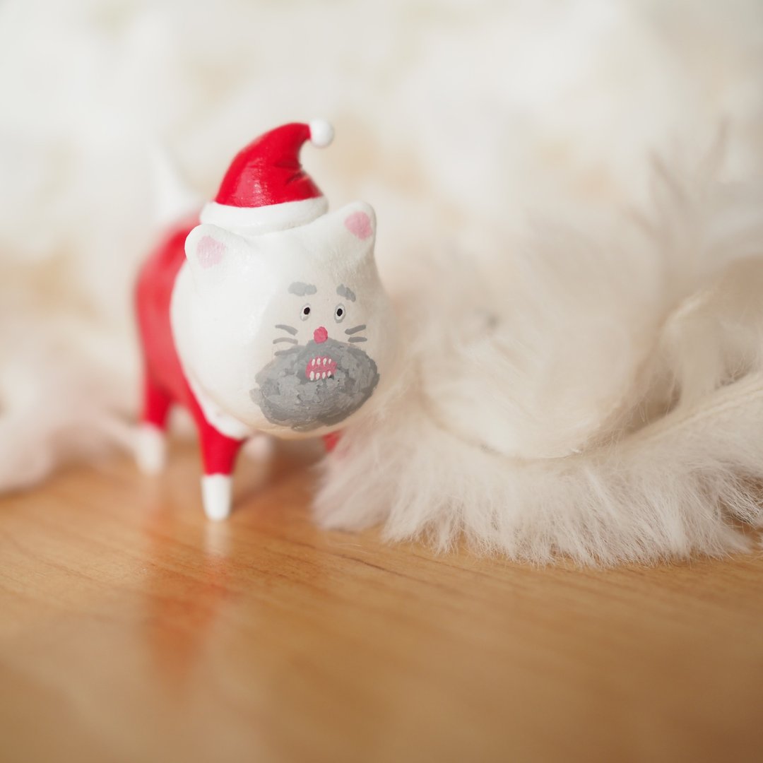 cat santa - 玩偶/公仔 - 粘土 红色