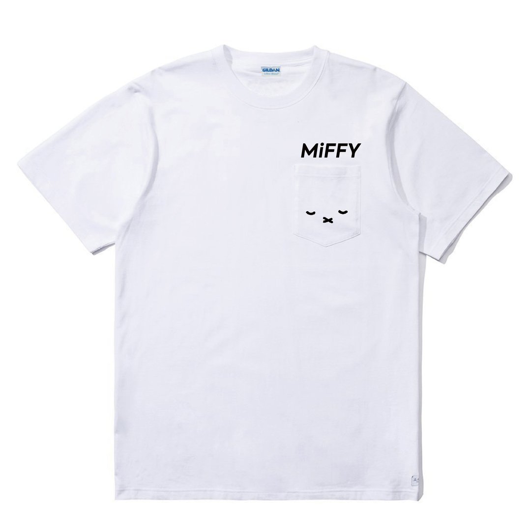 MIFFY授权-MIFFY口袋短T - 女装 T 恤 - 棉．麻 白色