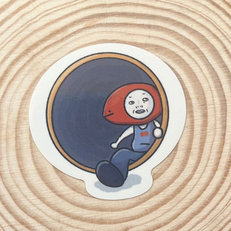 洞穴中的mermaid（人鱼）贴纸 - 贴纸 - 纸 灰色