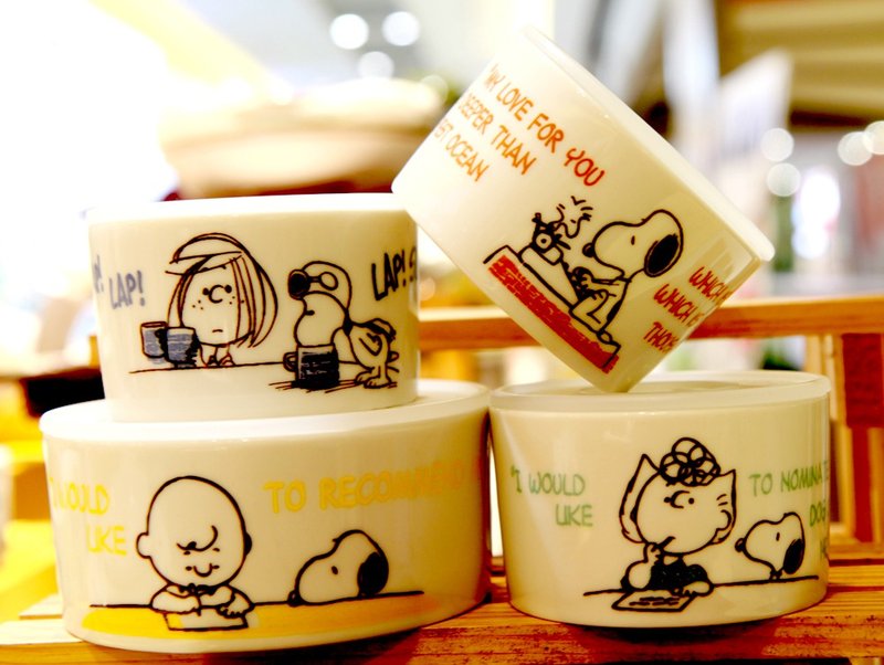 SNOOPY史努比-经典系列4入保鲜碗组(1大3小) - 碗 - 陶 