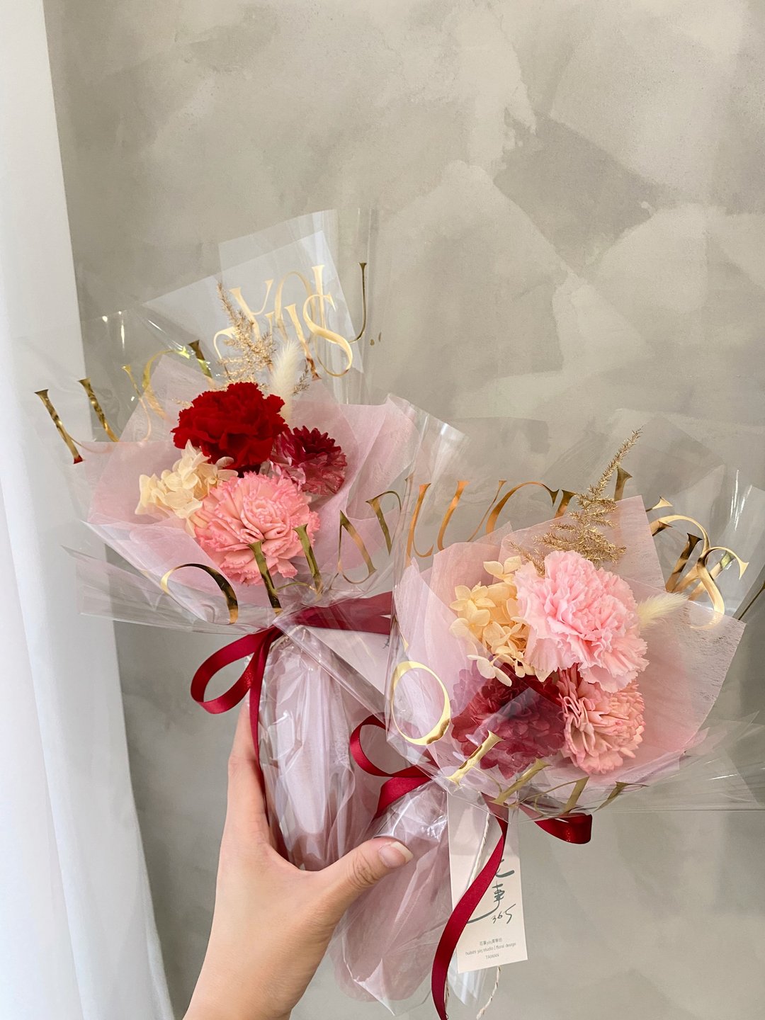 【母亲节预购】永生康乃馨晶透小花束 有你真好 永生花 干燥花束 - 干燥花/捧花 - 植物．花 红色