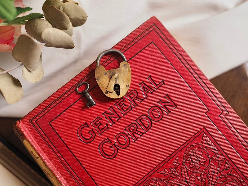 英国百年黄铜铸铁小型锁头 - 摆饰 - 铜/黄铜 