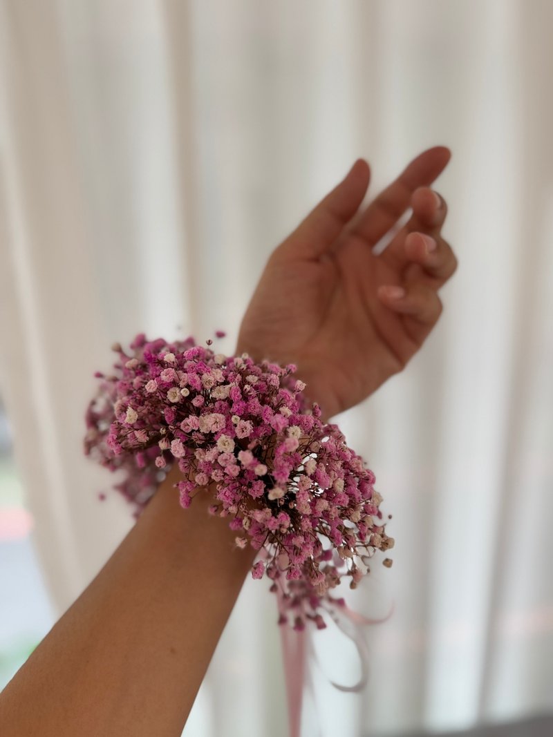 干燥满天星手腕花  婚礼手腕花 - 胸花/手腕花 - 植物．花 