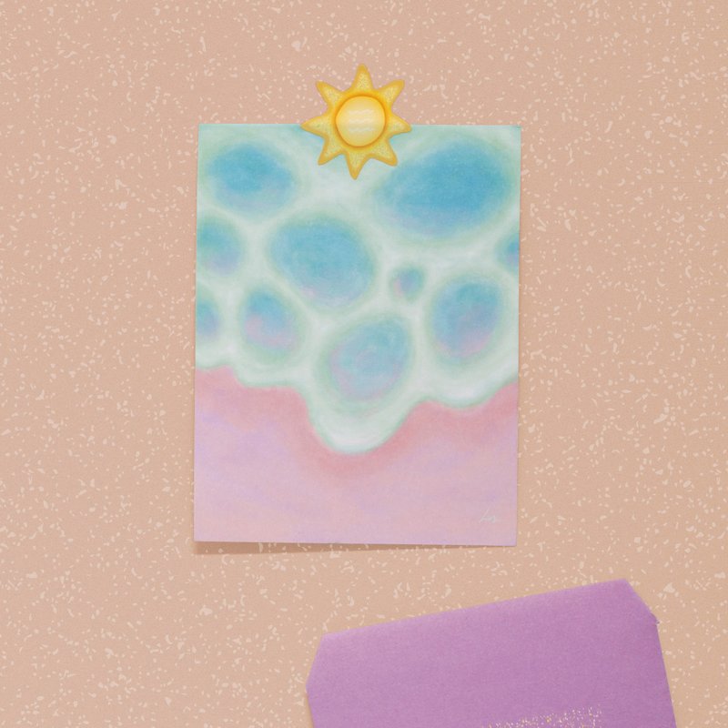 海中的泡泡 - 让你平静 小画卡 - 卡片/明信片 - 纸 粉红色