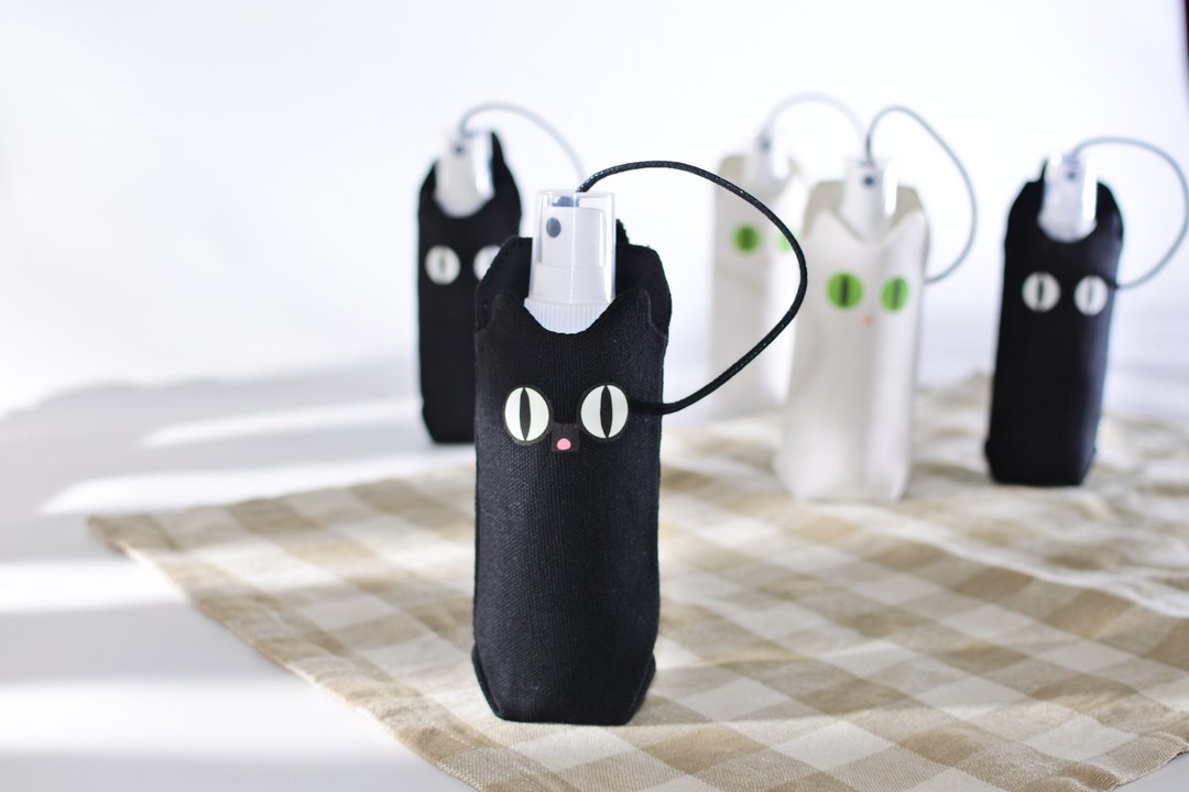极简猫酒精喷瓶外出收纳袋 酒精搓手液 口罩 防疫用品 生日 交换 - 口罩 - 棉 