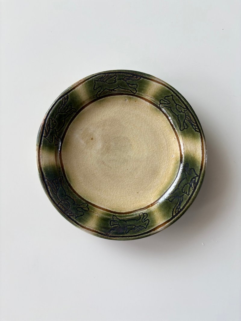 纯粹制陶 -  粉引黄濑户 天马行空小盘 - 盘子/餐盘/盘架 - 陶 