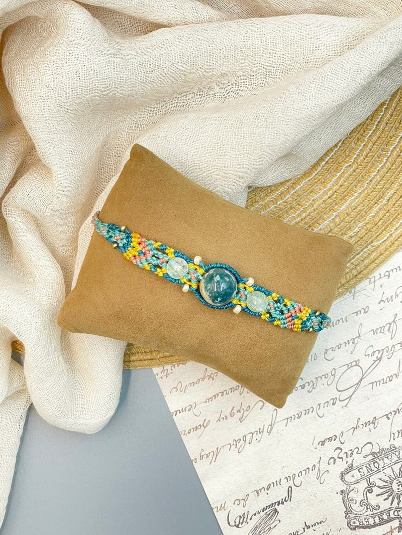 蜡线编织手链 - 海洋碧玉 - 手链/手环 - 水晶 多色