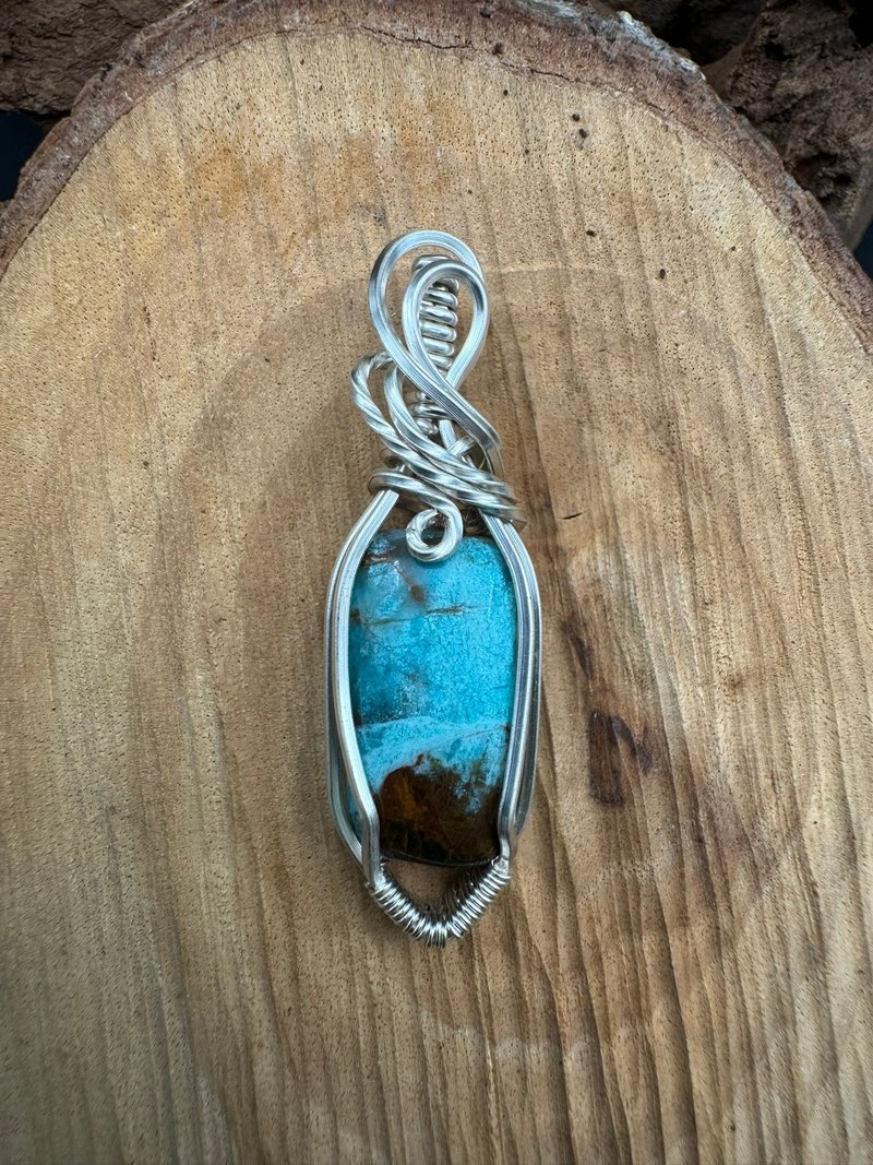 Lubar慢慢编织 台湾蓝宝(花蓝宝) 金属编织 - 项链 - 玉石 