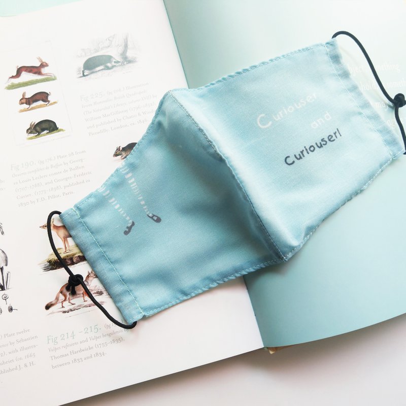 爱丽丝 两用口罩│敏感肌适用│含耳绳 - 口罩 - 棉．麻 蓝色