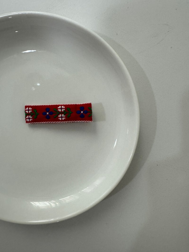 红色十字花/鸭嘴夹款 - 婴儿帽/发带 - 聚酯纤维 多色