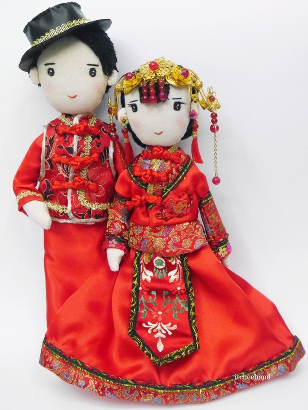 Customized Wedding Couple in Traditional Wedding Dress - 玩偶/公仔 - 棉 