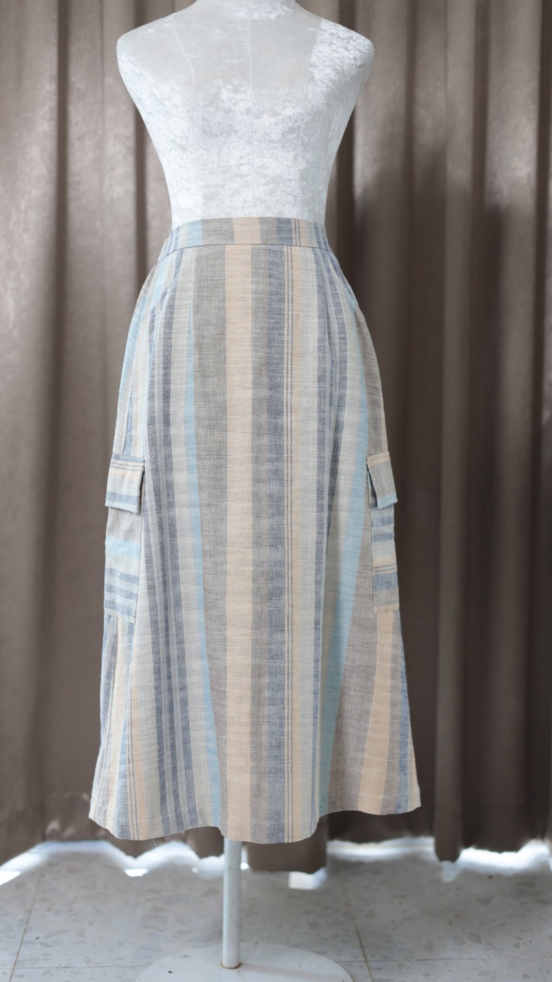 Loom & Leaf - 手捻棉手工编织工装裙 - 裙子 - 棉 多色