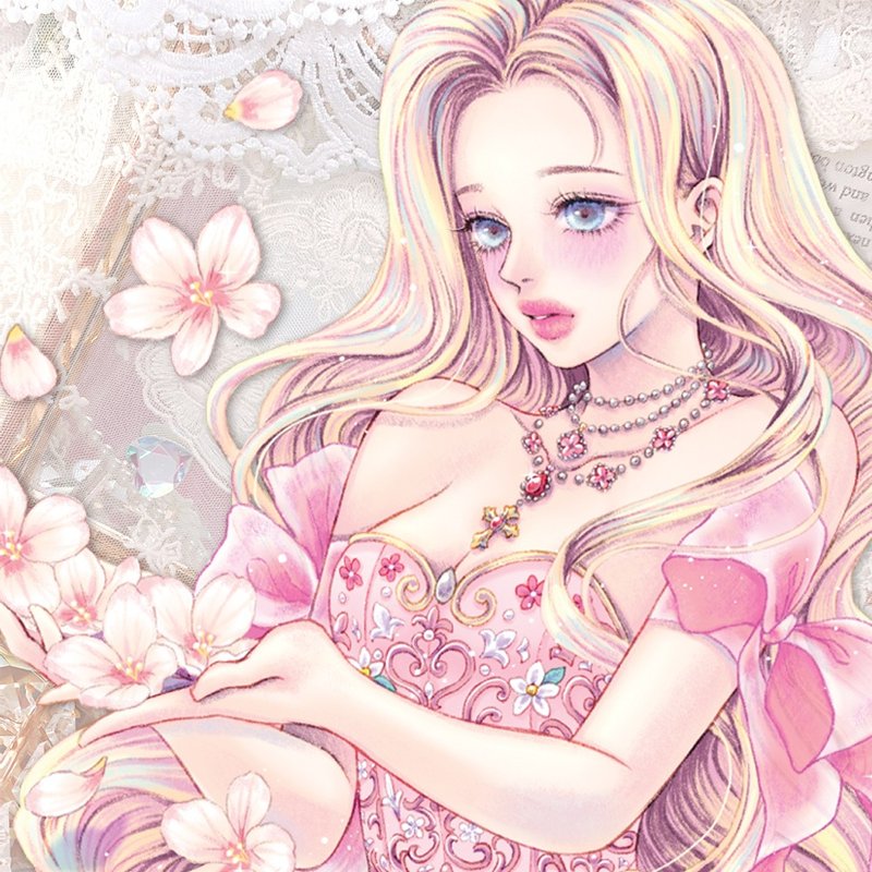 花贴纸（4色） - 贴纸 - 纸 