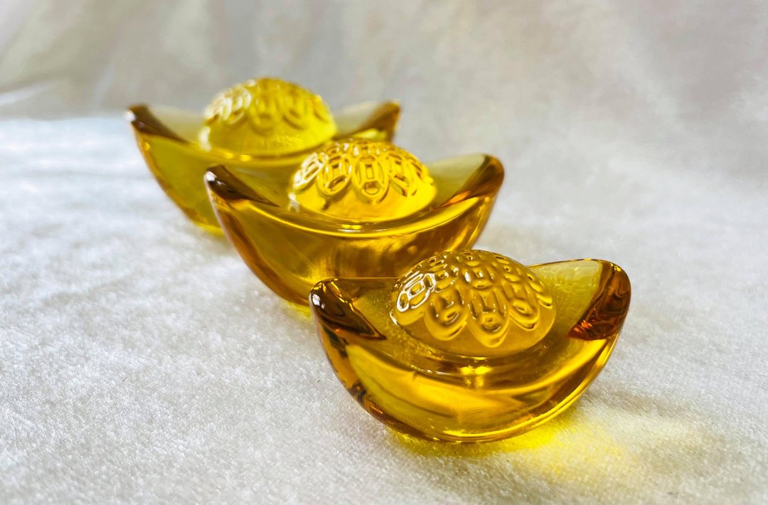 水晶玻璃 招财 金元宝 - 摆饰 - 玻璃 