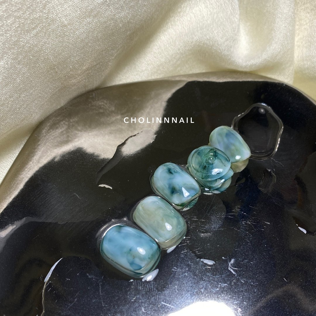 N05脂润如玉—定制化手作穿戴式美甲片 - 其他 - 其他材质 绿色