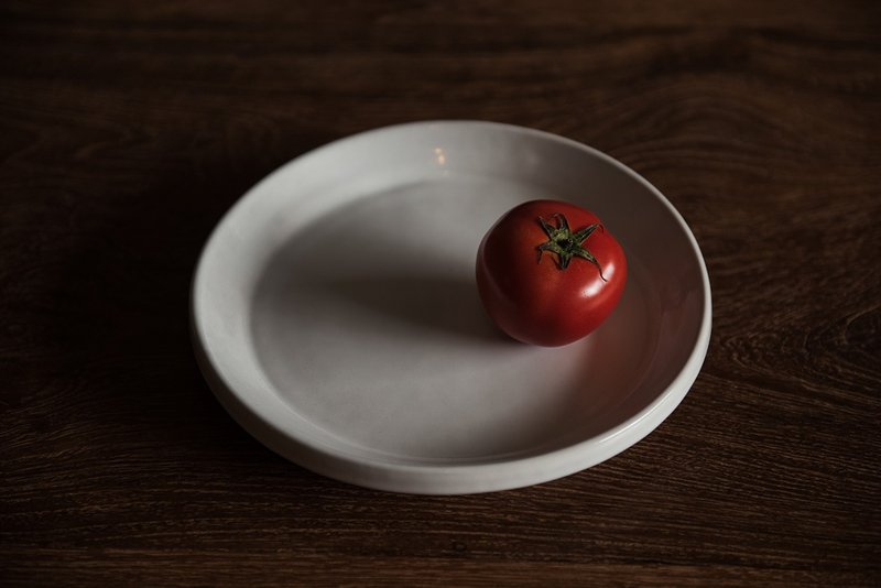 D&L白陶圆盘 - 盘子/餐盘/盘架 - 陶 白色