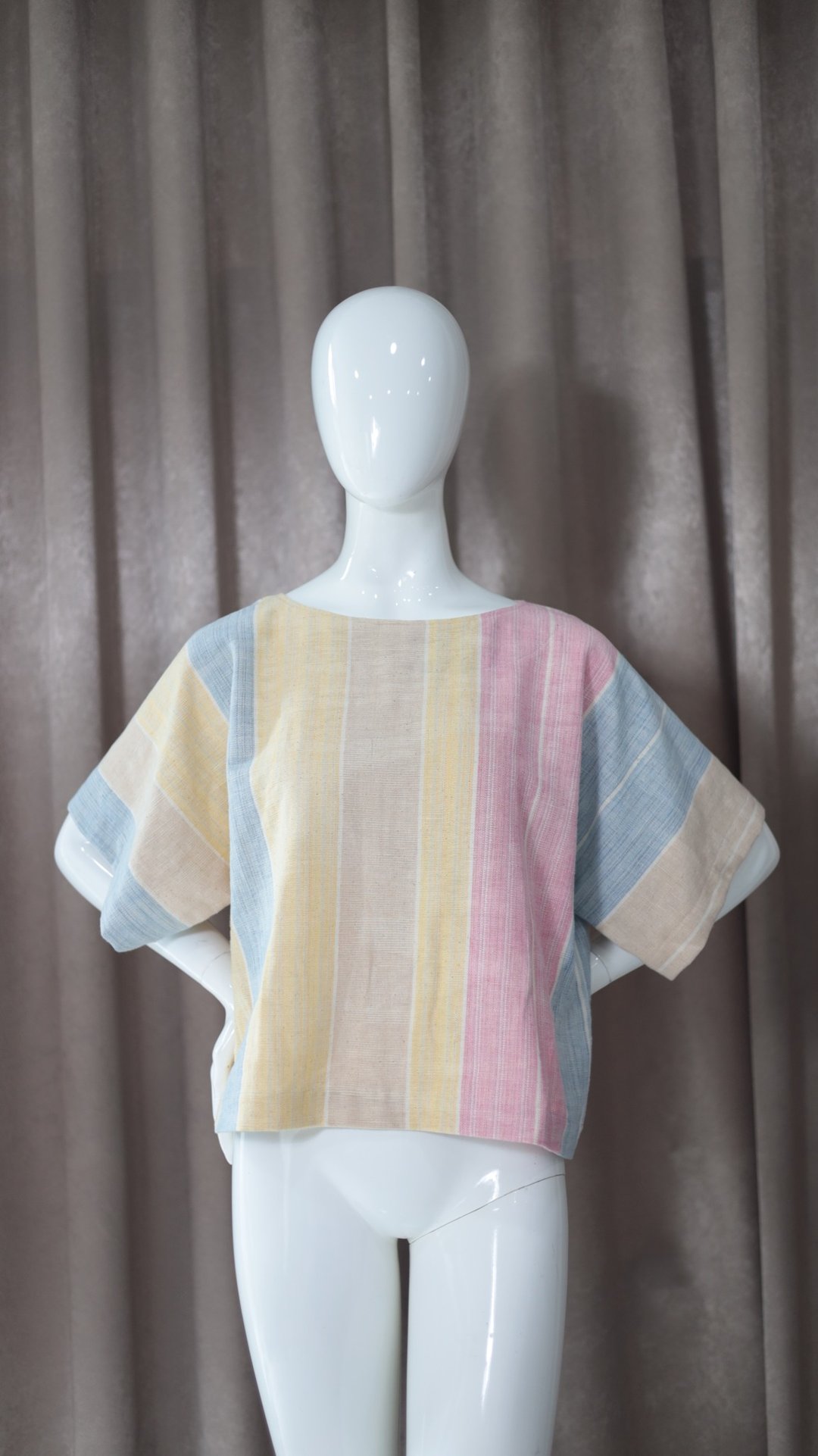 Loom & Leaf - 宽袖和服式上衣 手捻棉手工织布 - 女装上衣 - 棉．麻 多色