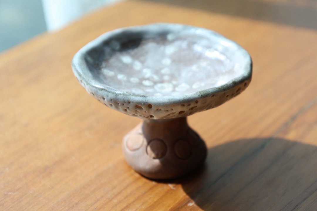 【乔迁礼物】精灵蘑菇1香座酱料盘摆饰盘侘寂风雕塑摆件收艺术 - 摆饰 - 陶 咖啡色