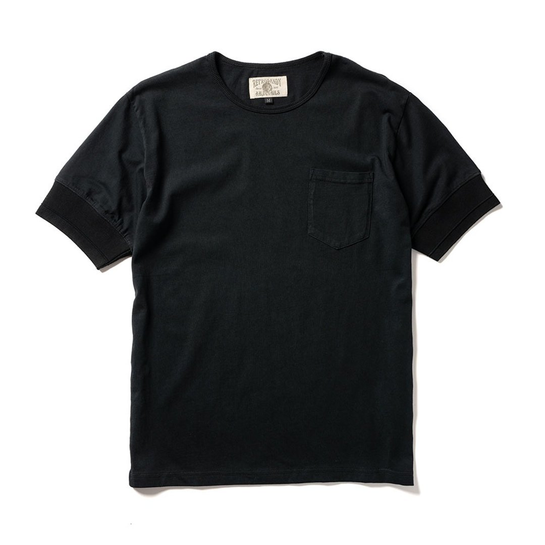 Ribbed Tee - 枪黑 Black - 男装上衣/T 恤 - 棉 