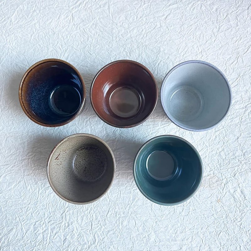 可堆叠存放的迷你杯 慢速杯 茶杯 清酒杯 钙片 高脚杯 高脚杯 - 其他杯子 - 陶 白色