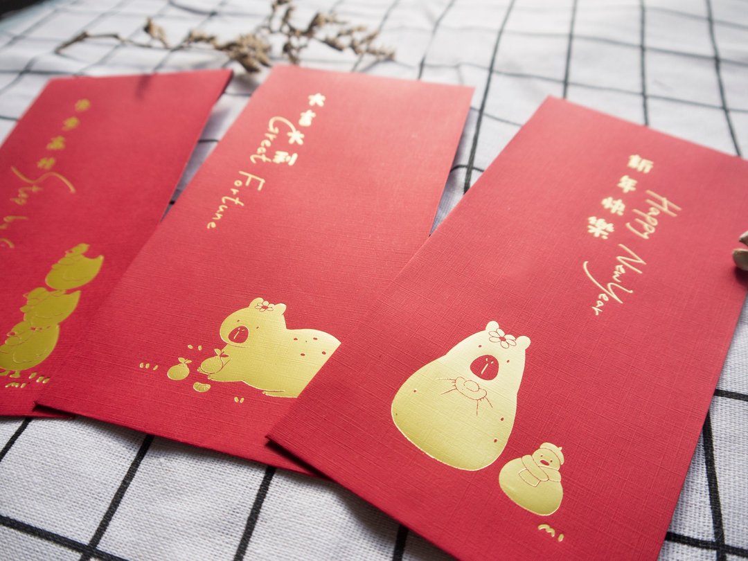 红包春联 3入/6入红包袋组 水豚店长与鸭鸭们 - 红包/春联 - 纸 红色