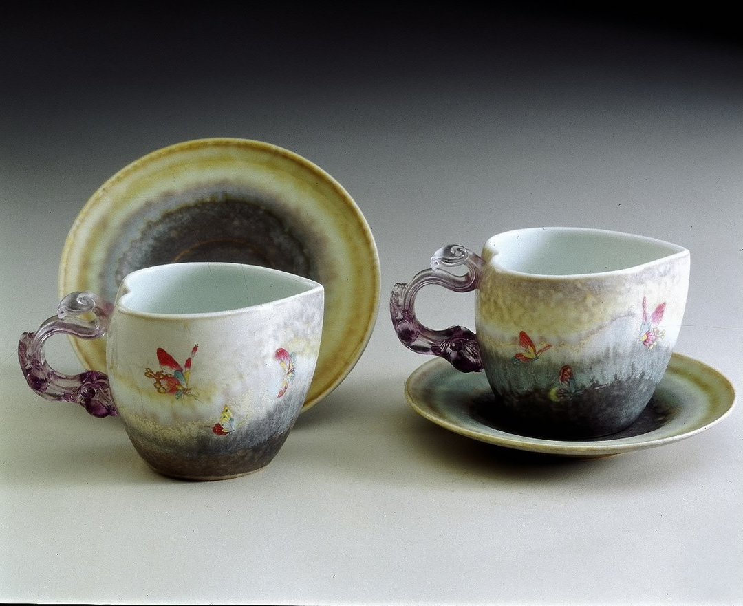 心型蝴蝶对杯 - 其他杯子 - 瓷 