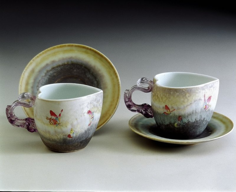 心型蝴蝶对杯 - 其他杯子 - 瓷 