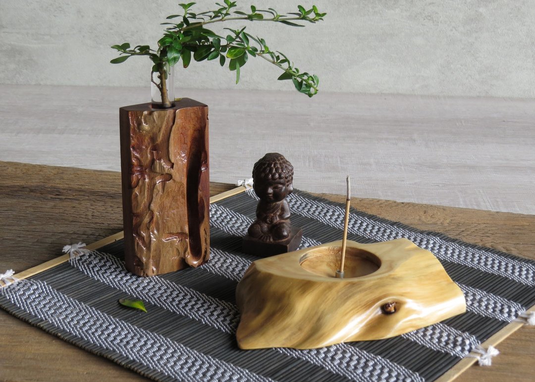 HO MOOD自然系列-手工原木香插 - 香薰/精油/线香 - 木头 咖啡色