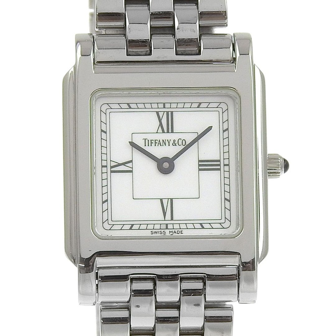 【日本直送】蒂芙尼 TIFFANY&Co. Classic Square 不锈钢石英腕表 类比显示  குறிப்பி显白色表盘 女款【二手】 - 女表 - 不锈钢 白色