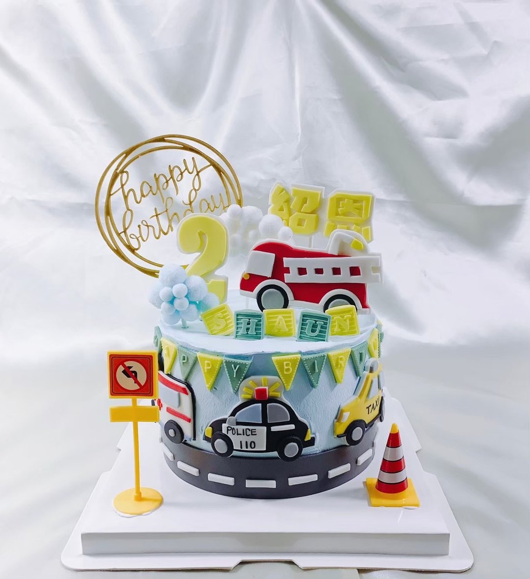 消防车 蛋糕 生日蛋糕 定制化 甜点 弥月 婚礼 宝宝 6寸 面交 - 蛋糕/甜点 - 新鲜食材 蓝色