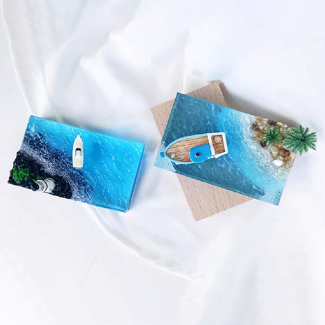 樹脂微場景/迷你海洋海灘手工桌擺 - 摆饰 - 树脂 蓝色